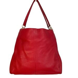 VTG Coach Madison Phoebe Lipstick Red Leather Hobo Shoulder Bag (retail $395)